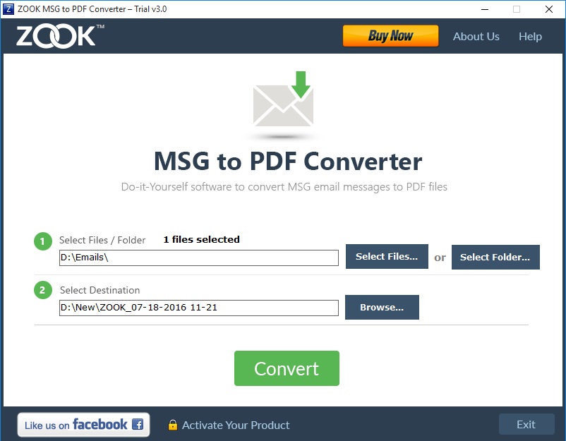ZOOK MSG to PDF Converter 3.0 full