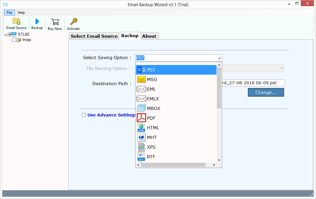 IMAP saving option