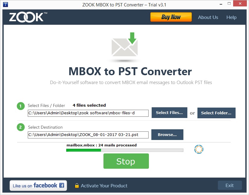 ZOOK MBOX to PST Converter software