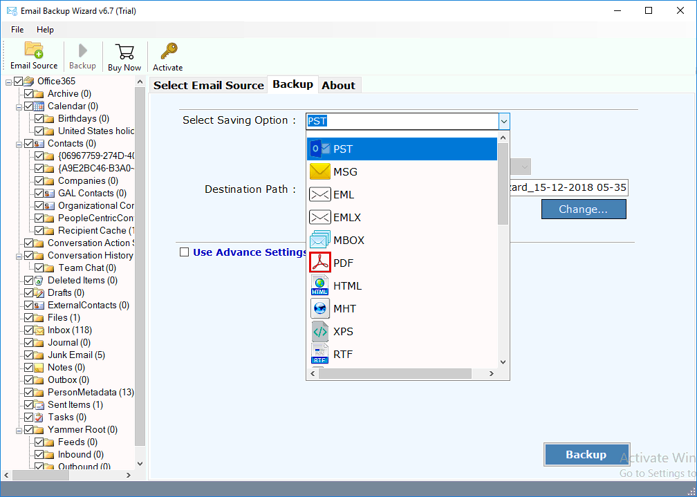 Backup Office 365 mailbox