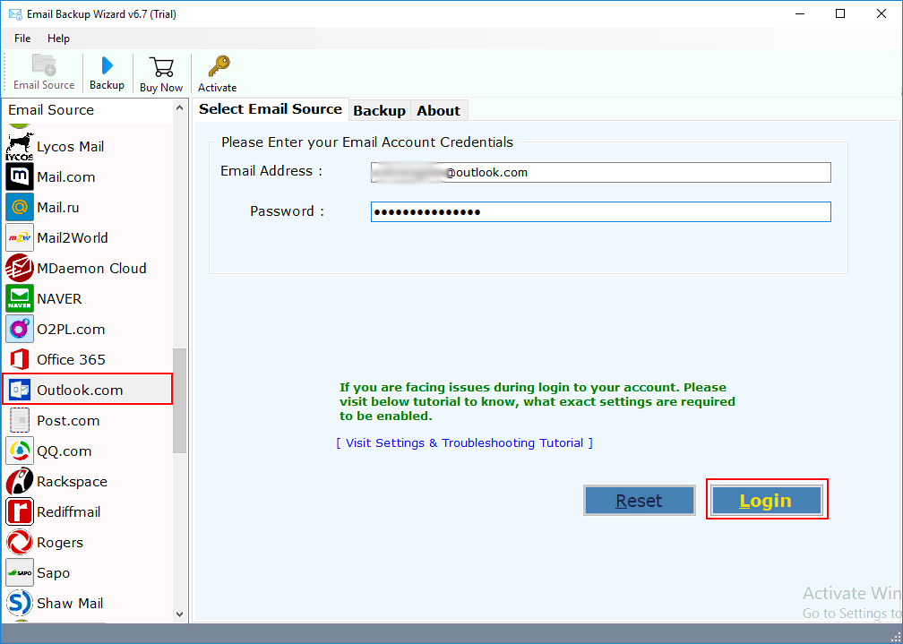 Outlook.com mail Backup Software