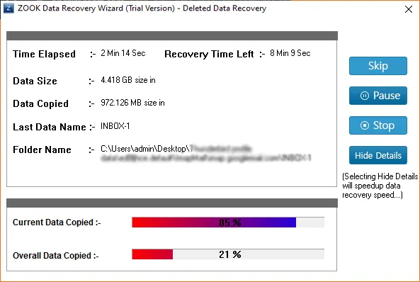 recovered deleted data