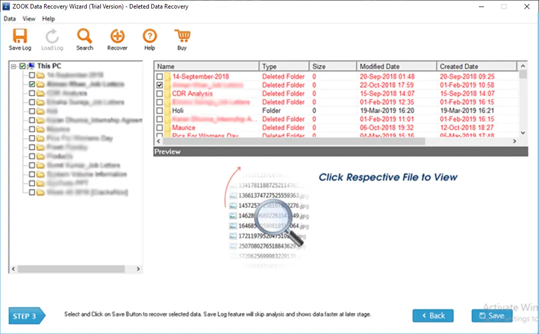 view deleted data