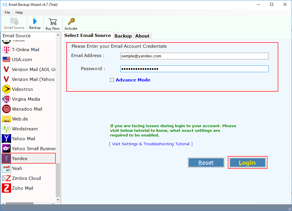 Yandex Mail Backup Tool